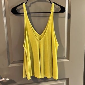 Free People Dani Ribbed Swing Tank Chartreuse